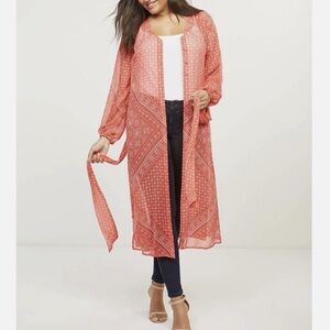 Lane Bryant lightweight sheer five button front duster size 26/28